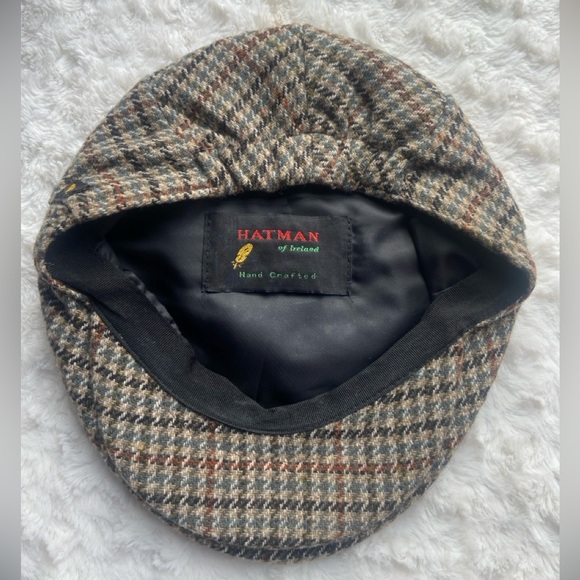 Hatman of Ireland wool tweed vintage flat cap hat snap EUC - Picture 2 of 8